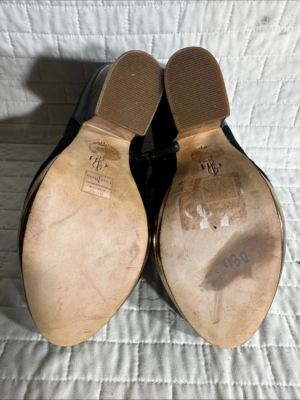 Cole Haan Sophie leather and genuine calf hair booties